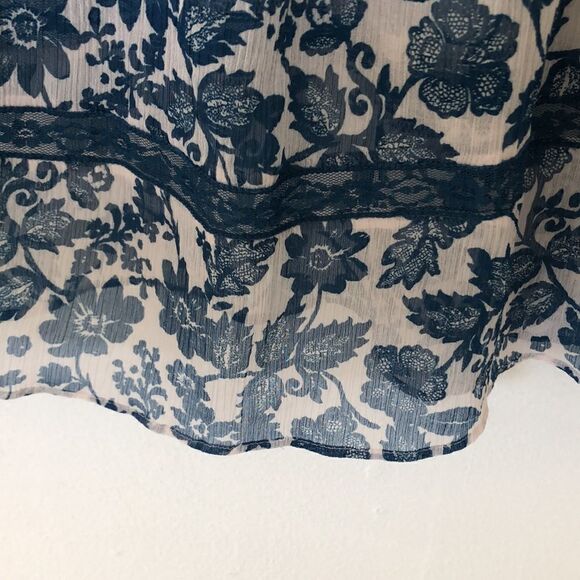 Motherhood Size Small Sheer Blue Floral  Cottagecore  Feminine Maternity Dress - Picture 4 of 9